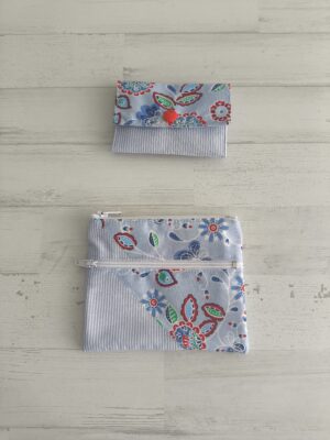 Monedero y tarjetero mandalas azul