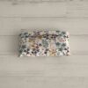 Bolsa plegable de tela rosa, azul y ocre - Imagen 7