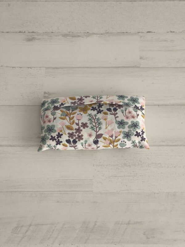 Bolsa plegable de tela rosa, azul y ocre - Imagen 7