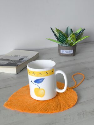 Hoja de macramé 20 cm naranja