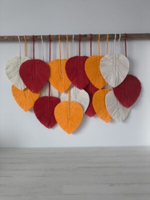 Composición 15 hojas de macramé (CON PALO)